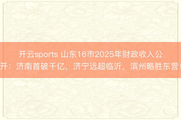 开云sports 山东16市2025年财政收入公开：济南首破千亿，济宁远超临沂，滨州略胜东营！