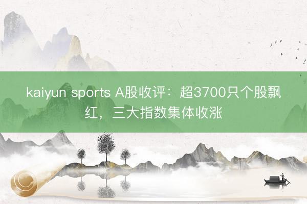 kaiyun sports A股收评：超3700只个股飘红，三大指数集体收涨