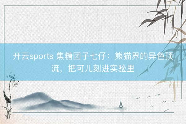 开云sports 焦糖团子七仔:熊猫界的异色顶流,把可儿刻进实验里