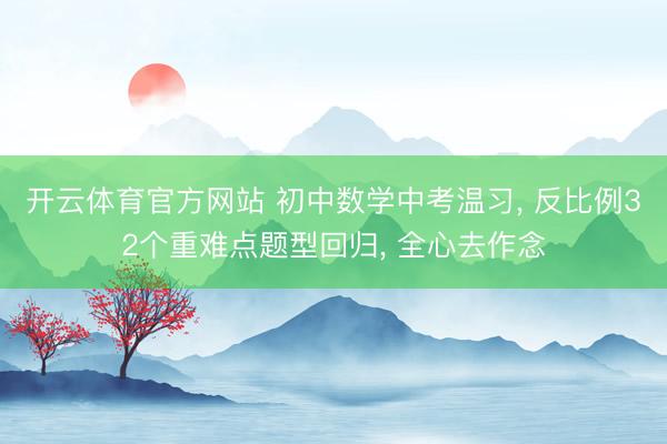 开云体育官方网站 初中数学中考温习， 反比例32个重难点题型回归，<a href=