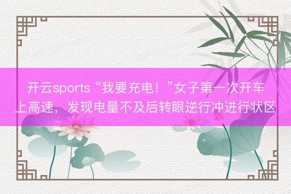 开云sports “我要充电！”女子第一次开车上高速，发现电量不及后转眼逆行冲进行状区