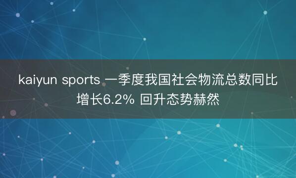 kaiyun sports 一季度我国社会物流总数同比增长6.2% 回升态势赫然