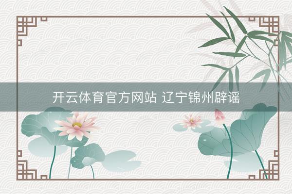 开云体育官方网站 辽宁锦州辟谣