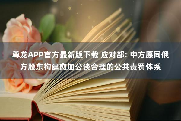 尊龙APP官方最新版下载 应对部: 中方愿同俄方股东构建愈加公谈合理的公共责罚体系