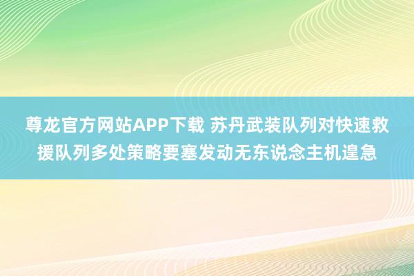 尊龙官方网站APP下载 苏丹武装队列对快速救援队列多处策略要塞发动无东说念主机遑急
