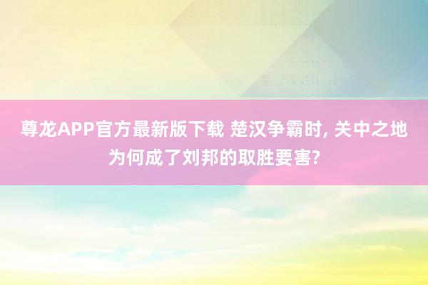 尊龙APP官方最新版下载 楚汉争霸时, 关中之地为何成了刘邦的取胜要害?