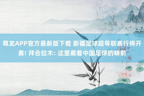 尊龙APP官方最新版下载 新疆足球超等联赛行将开赛! 拜合拉木: 这里藏着中国足球的畴前