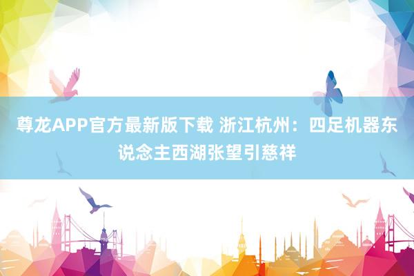 尊龙APP官方最新版下载 浙江杭州:四足机器东说念主西湖张望引慈祥