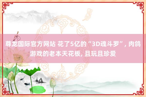 尊龙国际官方网站 花了5亿的“3D魂斗罗”, 肉鸽游戏的老本天花板, 且玩且珍爱