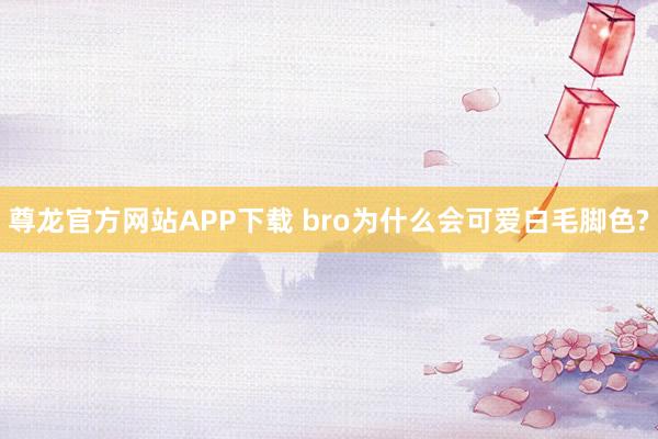 尊龙官方网站APP下载 bro为什么会可爱白毛脚色?