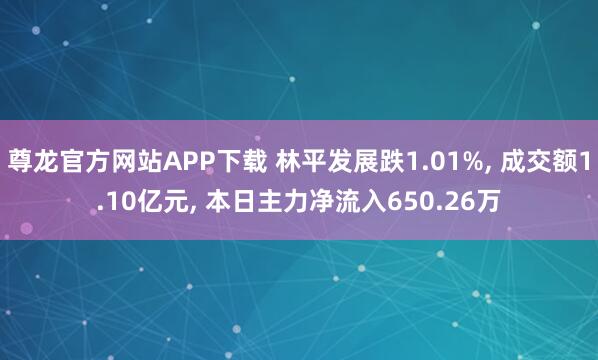 尊龙官方网站APP下载 林平发展跌1.01%, 成交额1.10亿元, 本日主力净流入650.26万