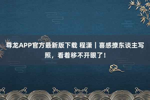 尊龙APP官方最新版下载 程潇|喜感撩东谈主写照,看着移不开眼了!
