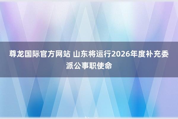 尊龙国际官方网站 山东将运行2026年度补充委派公事职使命