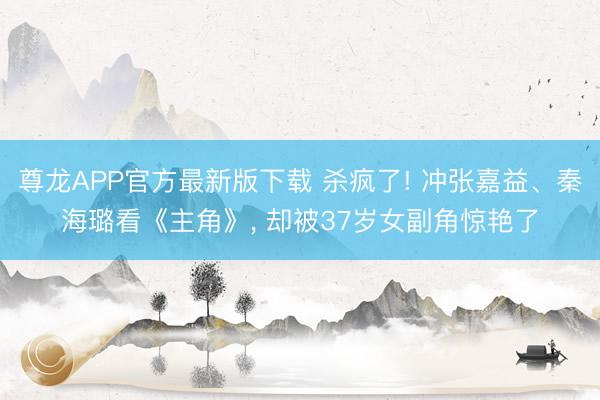 尊龙APP官方最新版下载 杀疯了! 冲张嘉益、秦海璐看《主角》, 却被37岁女副角惊艳了