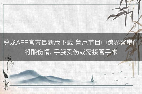 尊龙APP官方最新版下载 鲁尼节目中跨界客串门将酿伤情, 手腕受伤或需接管手术