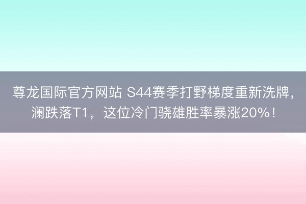 尊龙国际官方网站 S44赛季打野梯度重新洗牌,澜跌落T1,这位冷门骁雄胜率暴涨20%!