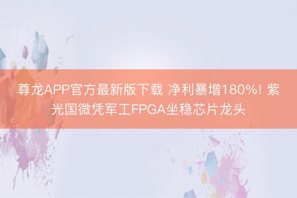 尊龙APP官方最新版下载 净利暴增180%! 紫光国微凭军工FPGA坐稳芯片龙头