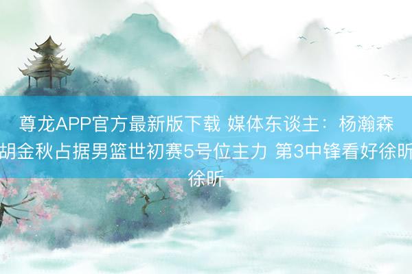 尊龙APP官方最新版下载 媒体东谈主:杨瀚森胡金秋占据男篮世初赛5号位主力 第3中锋看好徐昕