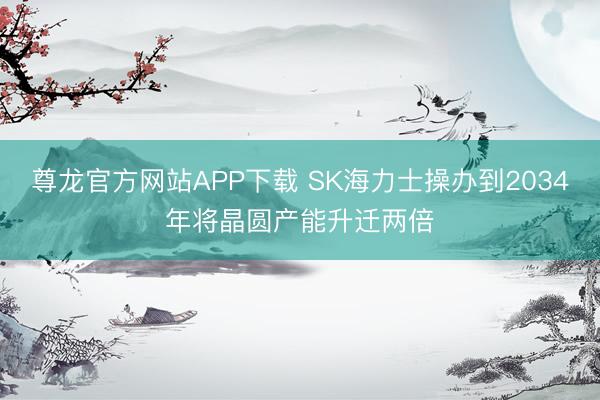 尊龙官方网站APP下载 SK海力士操办到2034年将晶圆产能升迁两倍