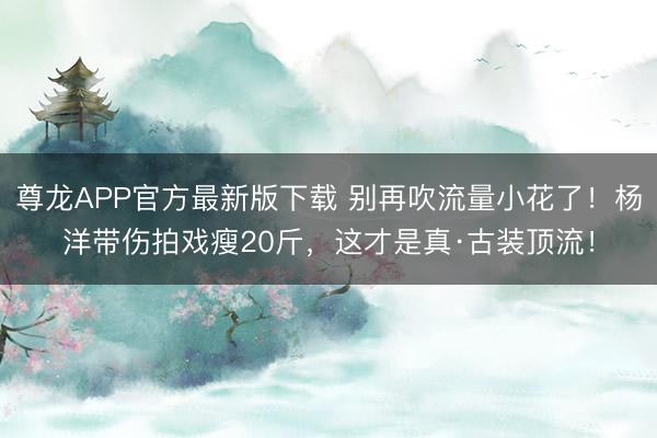 尊龙APP官方最新版下载 别再吹流量小花了!杨洋带伤拍戏瘦20斤,这才是真·古装顶流!