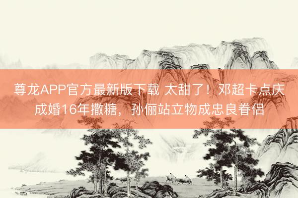 尊龙APP官方最新版下载 太甜了!邓超卡点庆成婚16年撒糖,孙俪站立物成忠良眷侣
