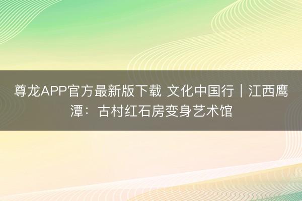 尊龙APP官方最新版下载 文化中国行|江西鹰潭:古村红石房变身艺术馆