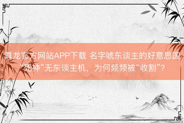 尊龙官方网站APP下载 名字唬东谈主的好意思国“死神”无东谈主机,为何频频被“收割”?